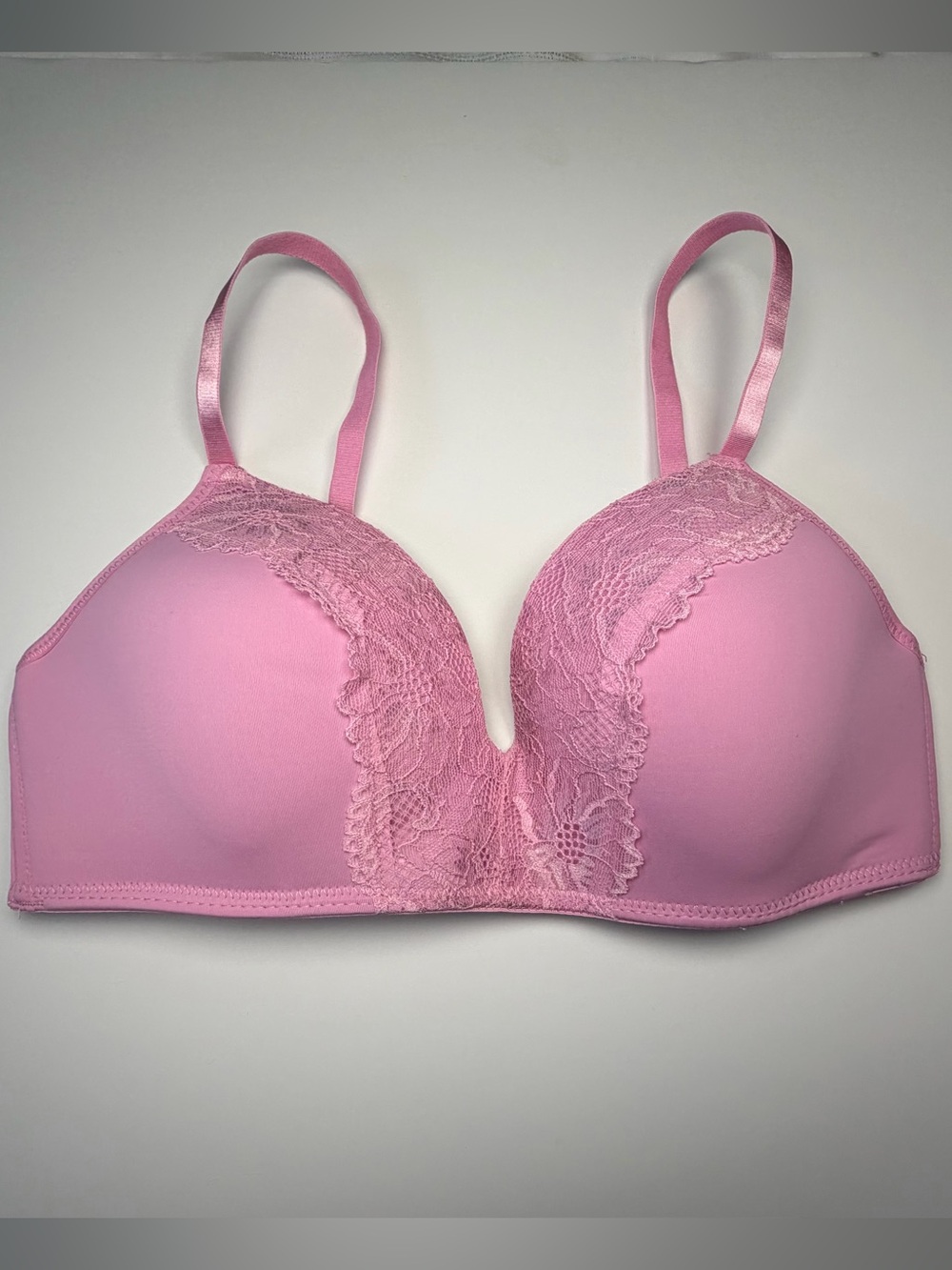 Thalia Sodi Pink Lace Lightly Padded Bra Women's 34C Wireless Everyday Lingerie